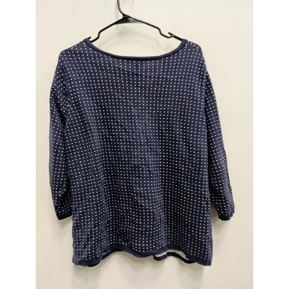 Coldwater Creek Womens Cardigan Size 1X Blue White Polka Dot Button Front Preppy - Picture 7 of 8